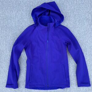 Athleta Purple Hooded Softshell Jacket Size M Stretch Fleece-Lined Activewear‎